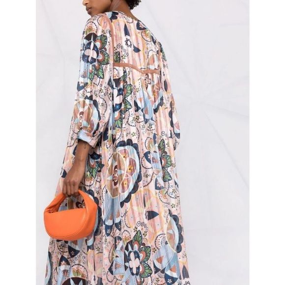 SEE BY CHLOÉ
Printed metallic satin and chiffon midi dress - Picture 3 of 7